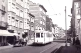 Postkort: Bruxelles regionallinje S med motorvogn 10494 på rue Willems / Willemsstraat (1960)