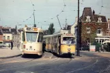Postkort: Bruxelles sporvognslinje 4 med ledvogn 9061 ved Boitsfort / Bosvoorde (1962)