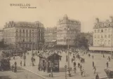 Postkort: Bruxelles sporvognslinje 60 på Place Rogier/Rogierplein (1900)