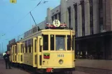 Postkort: Bruxelles sporvognslinje 91 med motorvogn 1400 ved Gade du Nord-Esplanade (1960)