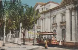 Postkort: Caracas motorvogn 37 foran Palacio de Justicia (1920)