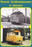 Postkort: Chemnitz slibevogn 1035 foran Straßenbahnmuseum Chemnitz (1977)