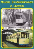 Postkort: Chemnitz sporvognslinje 3 med bivogn 552 ved Rottluff (1988)