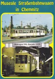 Postkort: Chemnitz sporvognslinje 3 med bivogn 598 på Limbacher Straße (1988)