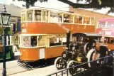 Postkort: Crich dobbeltdækker-motorvogn 1622 på Tramway Village (1973)