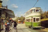 Postkort: Crich museumslinje med dobbeltdækker-motorvogn 49 ved Town End Terminus (1975)