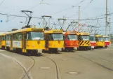 Postkort: Dresden motorvogn 224 228-5 ved Betriebshof Trachenberge (2003)