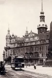 Postkort: Dresden motorvogn 276 nær Residenzschloß (1908)