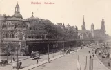 Postkort: Dresden motorvogn 296 på Terrassenufer (1900)