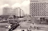 Postkort: Dresden sporvognslinje 11 med motorvogn 1906 på Leninplatz (Wiener Platz) (1971)