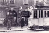 Postkort: Dresden sporvognslinje 18 med motorvogn 937 på Körnerplatz (1956)