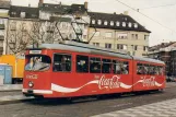 Postkort: Düsseldorf ekstralinje 708 med ledvogn 2315 ved Worringer Platz (1986)