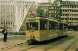 Postkort: Düsseldorf Stadtrundfahrten med motorvogn 380 på Martin-Luther-Platz (1988)