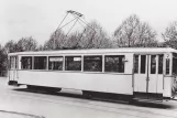 Postkort: Essen motorvogn 504 ved remisen Betriebshof Stadtmitte (1950)