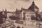 Postkort: Frankfurt am Main regionallinje 25 foran Schauspielhaus (1908)