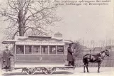 Postkort: Gøteborg hestesporvognslinje med hestesporvogn på Södra Allégatan (1879)