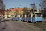 Postkort: Gøteborg sporvognslinje 4 med motorvogn 15 nær Sannabacken (1980)