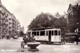 Postkort: Gøteborg sporvognslinje 6 med motorvogn 87 på Övre Husargatan (1925-1929)