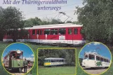 Postkort: Gotha regionallinje 4 Thüringerwaldbahn med ledvogn 408 nær Gotha (2006)