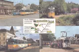 Postkort: Gotha regionallinje 4 Thüringerwaldbahn med ledvogn 443 ved Hauptbahnhof (1992-1993)
