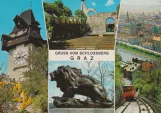 Postkort: Graz Schloßbergbahn med kabelsporvogn 2 på Schloßbergbahn (1970)