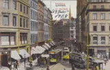 Postkort: Hamborg motorvogn 825 på Gr. Burstah (1908)