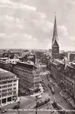 Postkort: Hamborg på Rathausmarkt (1955)