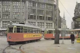 Postkort: Hamborg sporvognslinje 2 med motorvogn 3600 ved Rathausmarkt (1978)