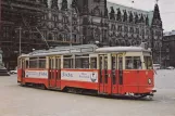Postkort: Hamborg sporvognslinje 2 med motorvogn 3611 ved Rathausmarkt (1978)