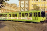 Postkort: Hannover sporvognslinje 11 med ledvogn 6024 ved Hauptbahnhof (1982)