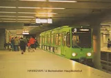 Postkort: Hannover sporvognslinje 3 med ledvogn 6002 ved Hauptbahnhof (1980)