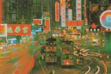 Postkort: Hongkong dobbeltdækker-motorvogn 105 på Hennessy Road (1985)