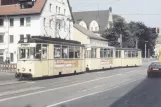 Postkort: Jena sporvognslinje 1 med motorvogn 139 på Dornburger Str. (1990)