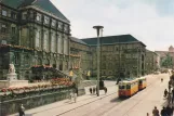 Postkort: Kassel sporvognslinje 1 på Obere Königsstraße (1953)