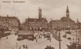 Postkort: København sporvognslinje 1 ved Rådhuspladsen (1920)