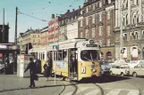 Postkort: København sporvognslinje 10 med ledvogn 900 ved Kongens Nytorv (1968)