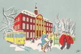 Postkort: København sporvognslinje 13 foran Centralpostbygningen (1948)