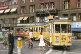 Postkort: København sporvognslinje 14 med motorvogn 467 på Rådhuspladsen (1965)