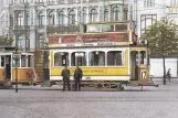 Postkort: København sporvognslinje 17 med motorvogn 399 på Rådhuspladsen (1929-1931)