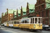 Postkort: København sporvognslinje 2 med bivogn 1538 på Børsgade (1965)