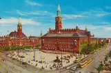 Postkort: København sporvognslinje 2 på Rådhuspladsen. H. C. Andersens Blvd.  (1960)