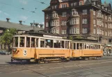 Postkort: København sporvognslinje 3 med motorvogn 338 på Trianglen (1960-1965)