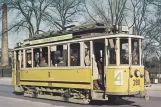 Postkort: København sporvognslinje 4 med motorvogn 280 på Øster Farimagsgade (1955)