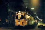 Postkort: København sporvognslinje 6 med ledvogn 815 på Bredgade (1967-1969)