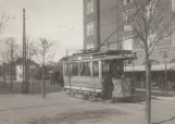 Postkort: København sporvognslinje 9 med motorvogn 515 ved Lille Vibenshus (1906)