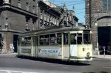 Postkort: Kraków sporvognslinje 5 med ledvogn 116 nær Teatr Bagatela (1991)