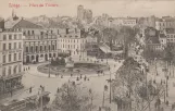 Postkort: Liège på Place du Théátre (Place de l'Opéra) (1913)