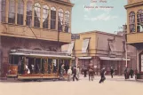 Postkort: Lima åben motorvogn 24 på Esquina de Mercaderes (1907)