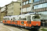 Postkort: Linz sporvognslinje 3 med ledvogn 66 ved Landgutstr.  Urfahr, Bergbahnhof (1996)