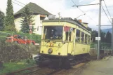 Postkort: Linz sporvognslinje 50 med motorvogn XI nær Hagenstraße (1990)